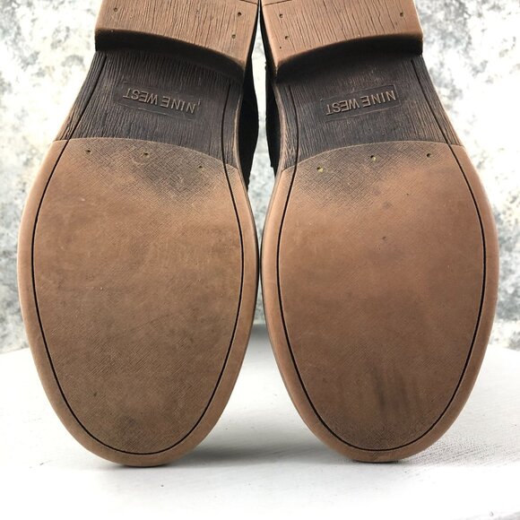 Nine West Women's Size 7M MOTOL1 Brown Faux Leather Back Zip Harness Boots *FLAW - Picture 15 of 16